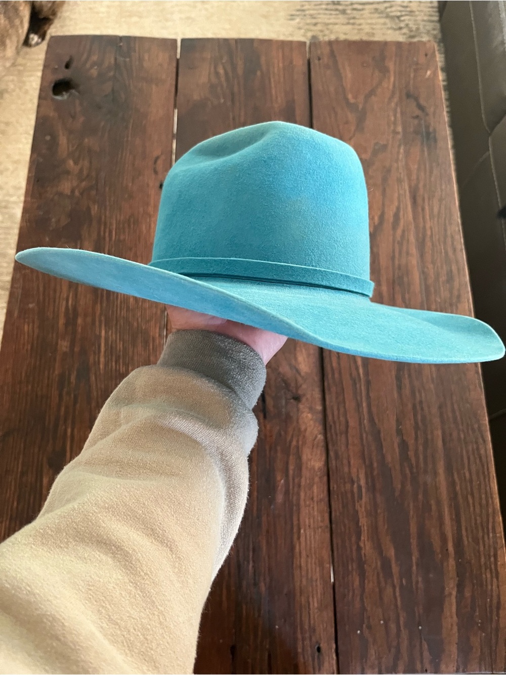 Glam & Grit turquoise felt cowboy hat